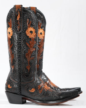 Old Gringo Tooled Floral Cowgirl Boots with Braided Tops
Size: Ladies 6.5 B