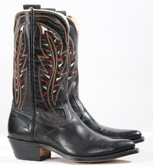 1960s • Acme • Lightning-Inlay Cowboy Boots • Women’s 5.5 M