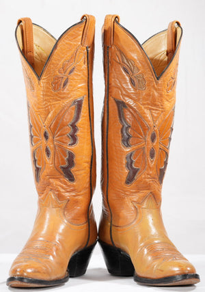 1970s • Tony Lama Butterfly Inlay • Women’s 6 M