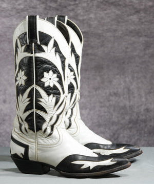 1970s Creations by Tony Lama Floral Inlay Boots — Women’s 6.5 M