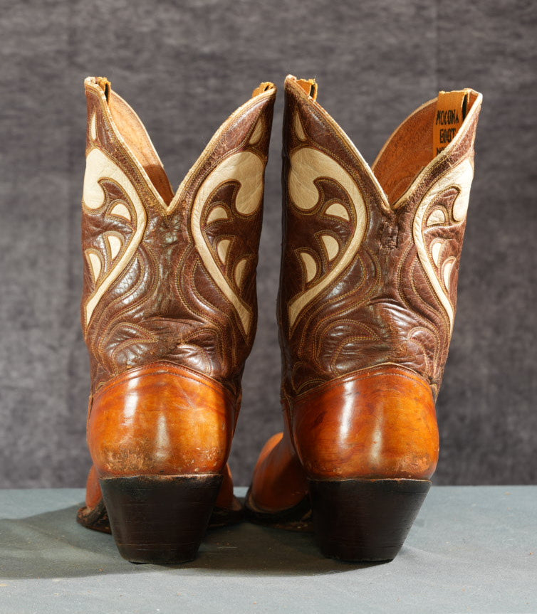 1950s Western Pee-Wee Cowboy Boots — Men’s 10.5 D Vintage Cowboy Western Boots ACME 1950s Inlay “Rare” Western Shorty Cowboy Boots 11 1/2 D  main image 2