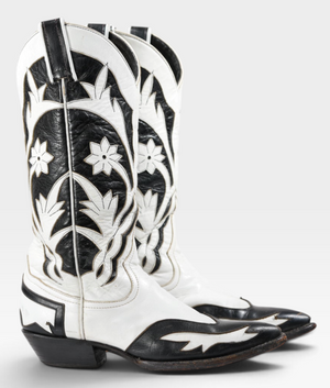 1970s Creations by Tony Lama Floral Inlay Boots — Women’s 6.5 M