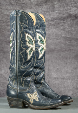Vintage Justin Blue Butterfly Cowgirl Boots
Size: Women’s 5 B