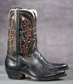 1960s • Acme • Lightning-Inlay Cowboy Boots • Women’s 5.5 M