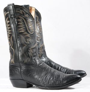 Vintage • Justin • Black Sharkskin • Men’s 12 E